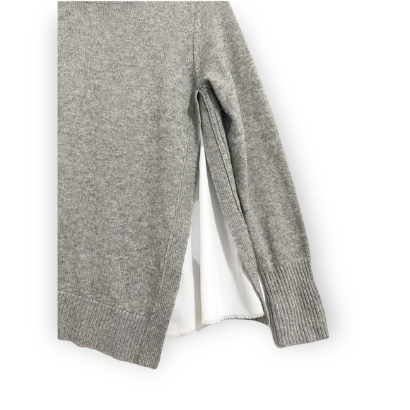 Brochu Walker Layered Wool & Cashmere-Blend Sweater, Gray/white, Size S - Picture 7 of 16